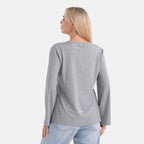 Styledby Set Of 2 Long-Sleeve Roundneck Supersoft Casual Tops (Size 12 To 14) - Grey - Black