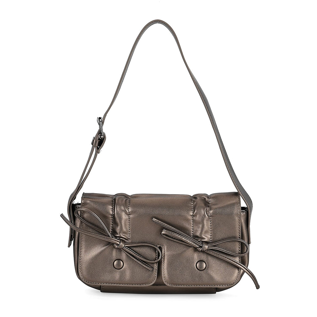 Stylish Bowknot Design Crossbody Bag (Size 27x8x12 cm) - Gunmetal