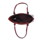 Stylish Genuine Leather Everyday Tote Bag With Adjustable Strap - Wine Red