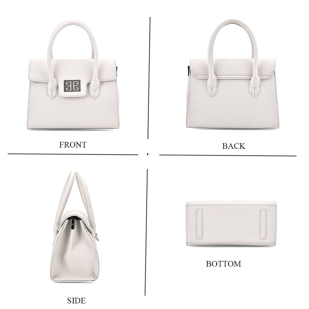 Stylish Off White Rectangular Crossbody Bag with Top Handle