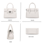 Stylish Off White Rectangular Crossbody Bag with Top Handle