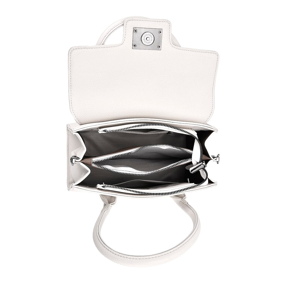 Stylish Off White Rectangular Crossbody Bag with Top Handle