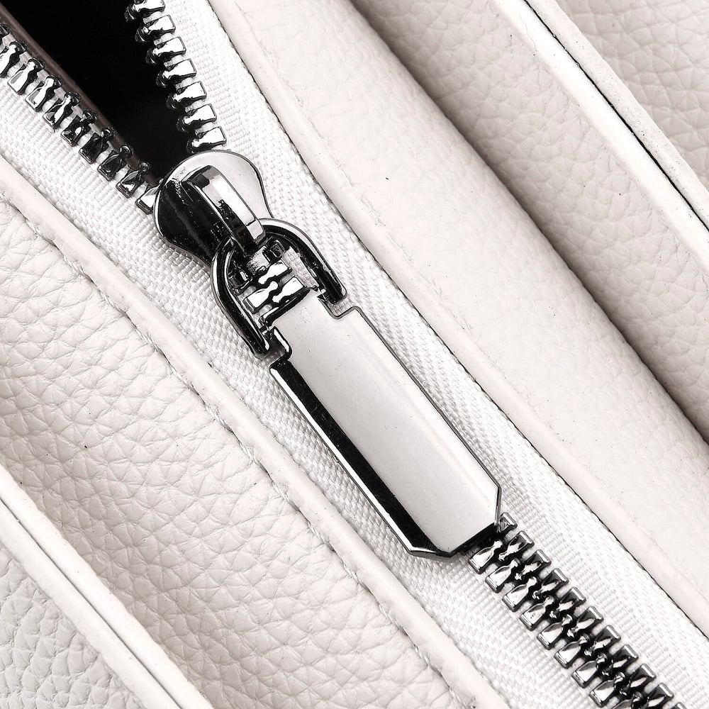 Stylish Off White Rectangular Crossbody Bag with Top Handle