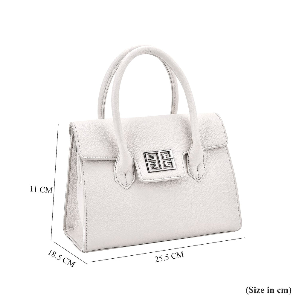 Stylish Off White Rectangular Crossbody Bag with Top Handle