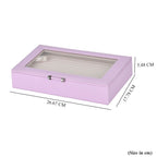 Stylish Ring Box With Glass Window & Anti Tarnish Lining (Size 10x7x2 cm) - Purple (Can Hold 100Pcs Rings)