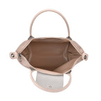 Stylish Water-Resistant Tote Bag with Top Handles & Strap - Beige