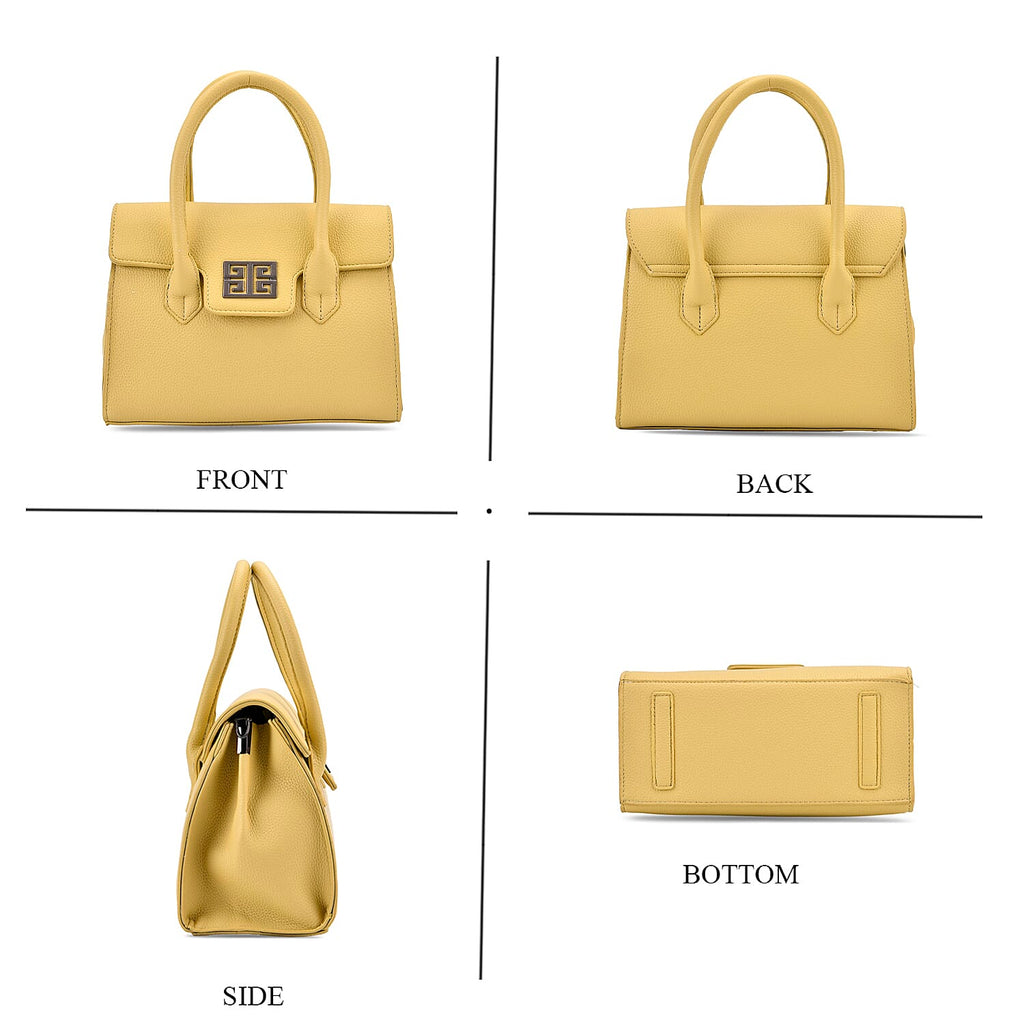 Stylish Yellow Rectangular Crossbody Bag with Top Handle