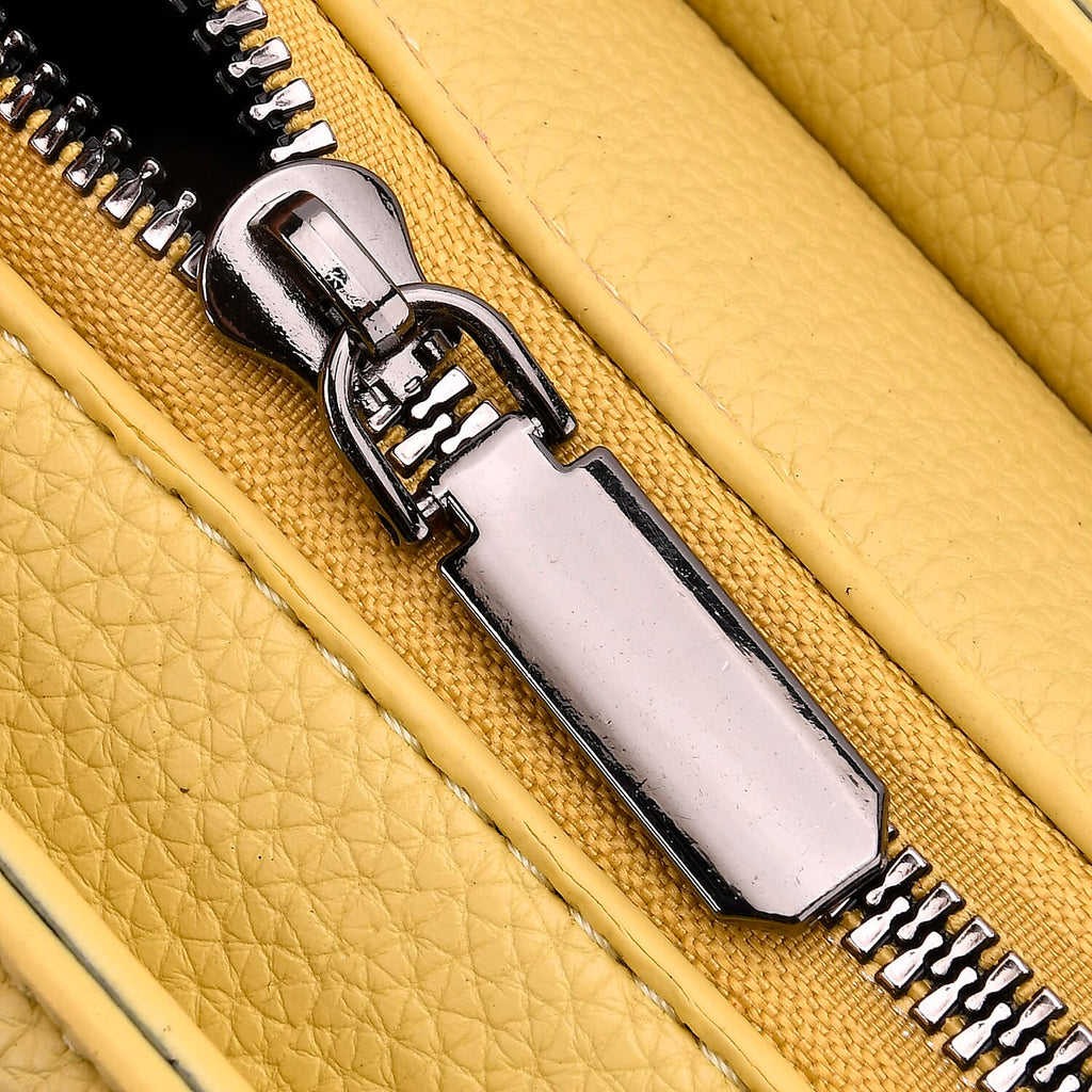 Stylish Yellow Rectangular Crossbody Bag with Top Handle