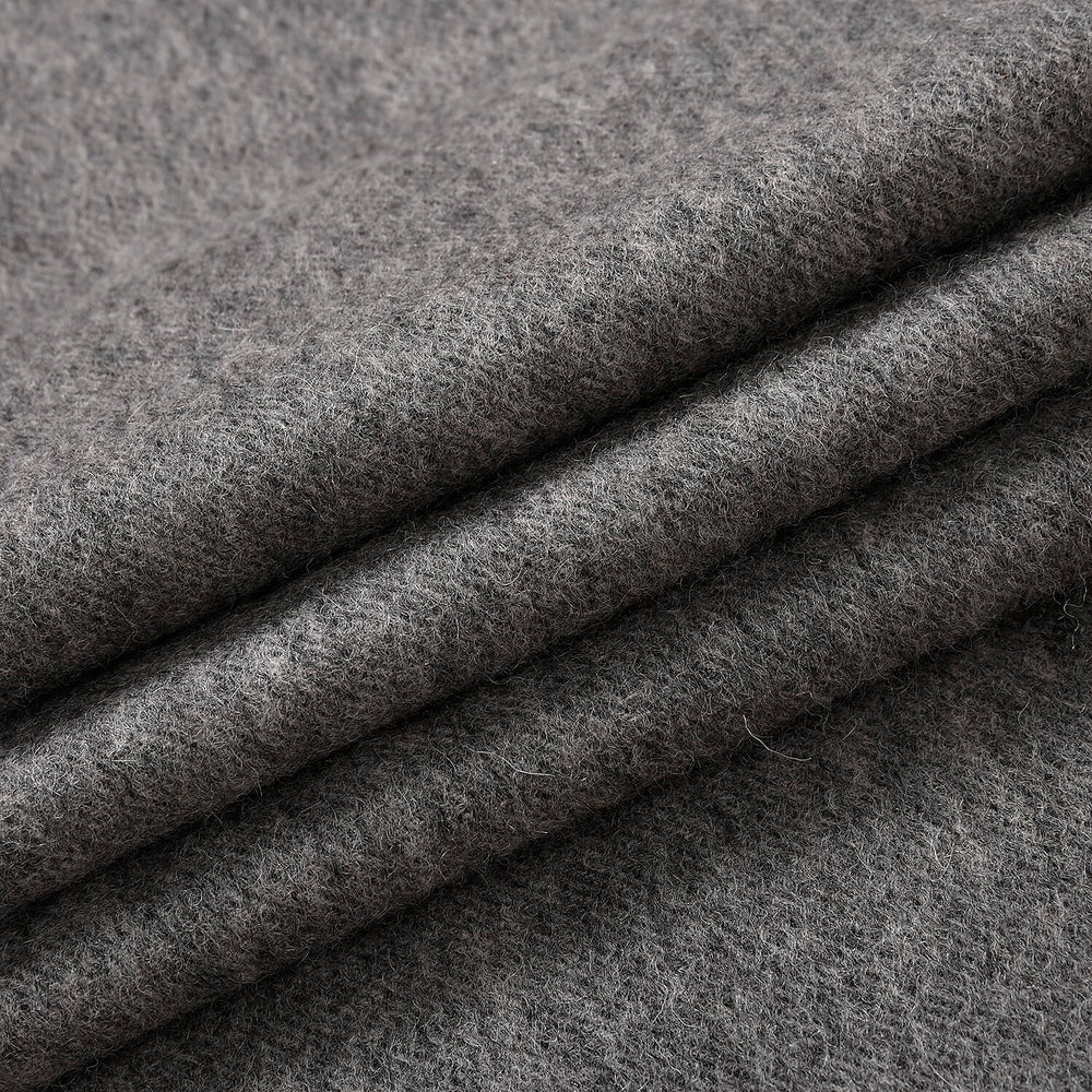 100% Wool Tassel Scarf (Size 160x30 cm) - Dark Grey