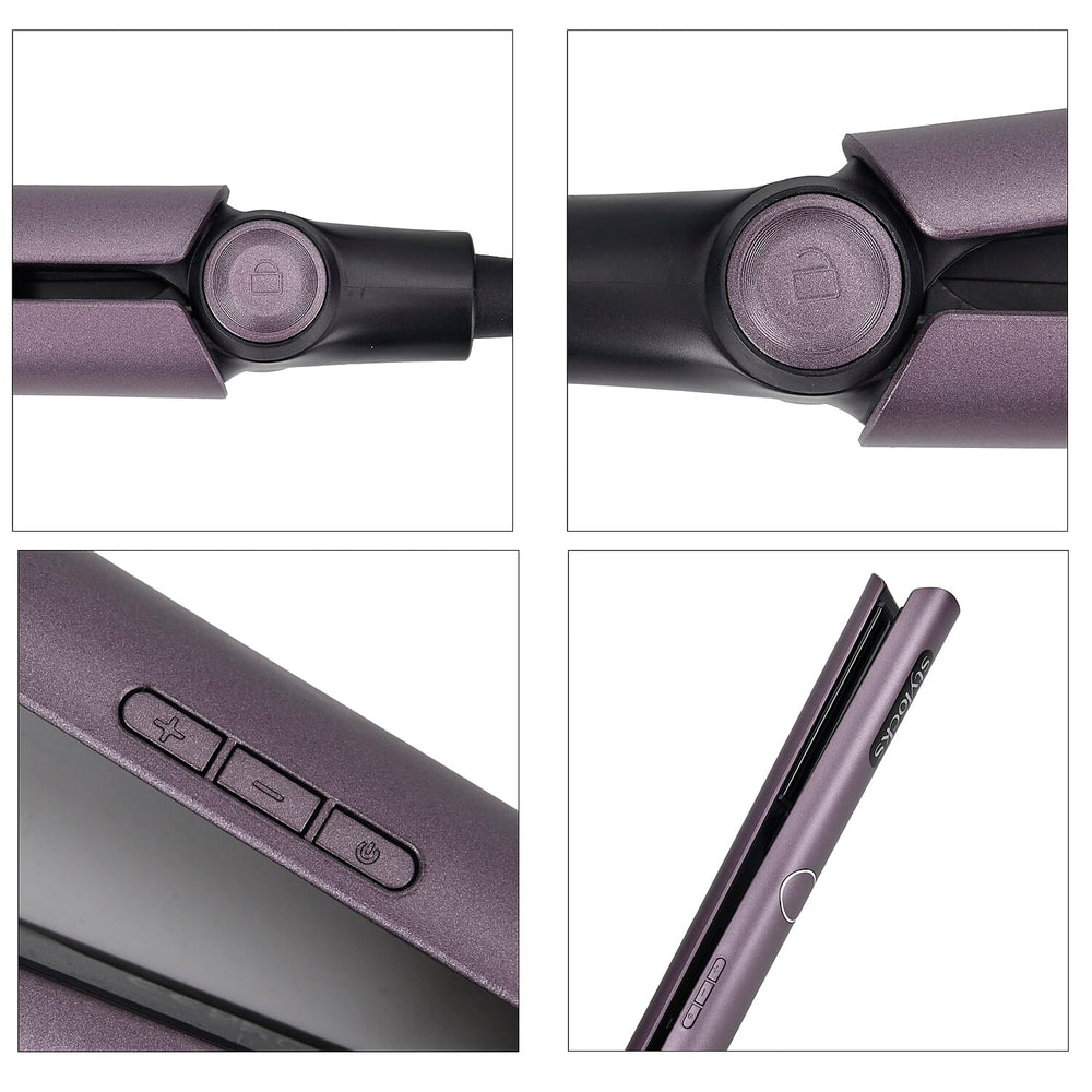 Stylocks 2 in 1 Ionic Hair Straightener with Nano-Titanium Plate (100-240V, 360 Swivel Power Cord ) - Purple