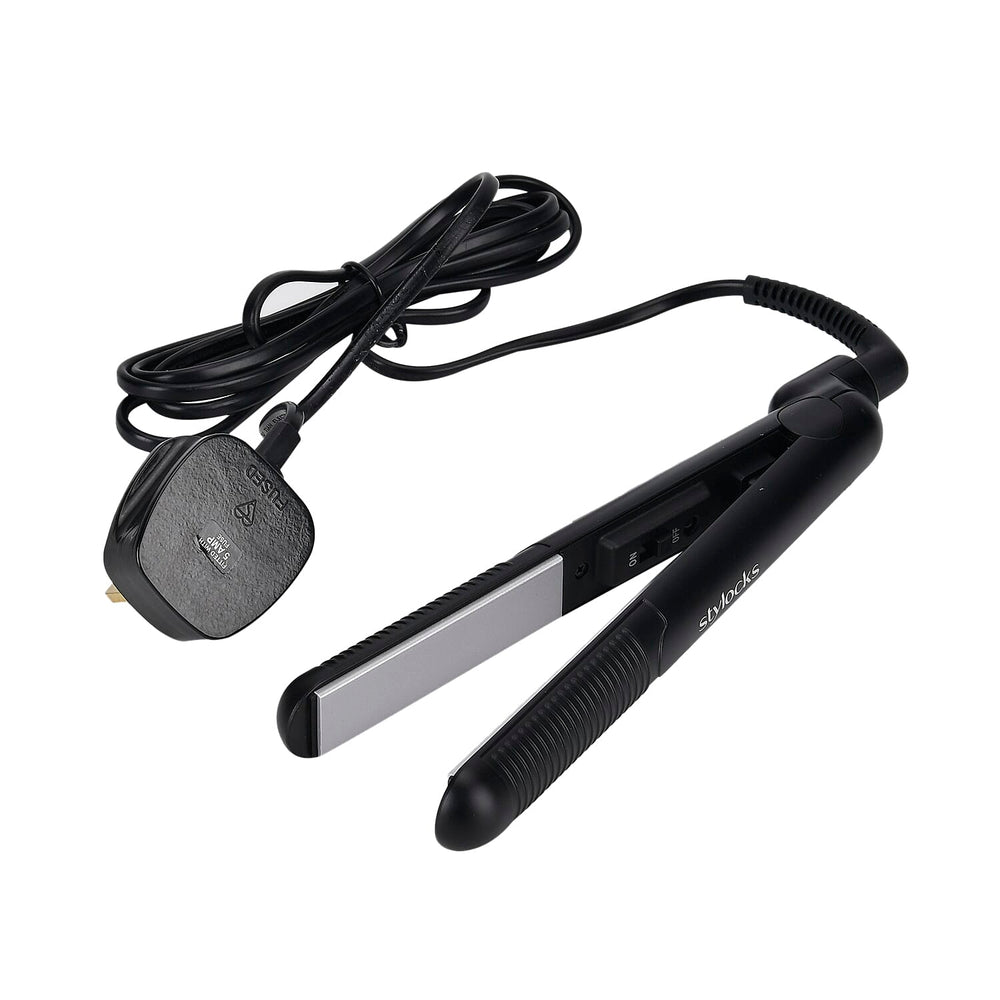Stylocks 2-in-1 Mini Hair Straightener (100-240V, 360 Swivel Power Cord ) - Black