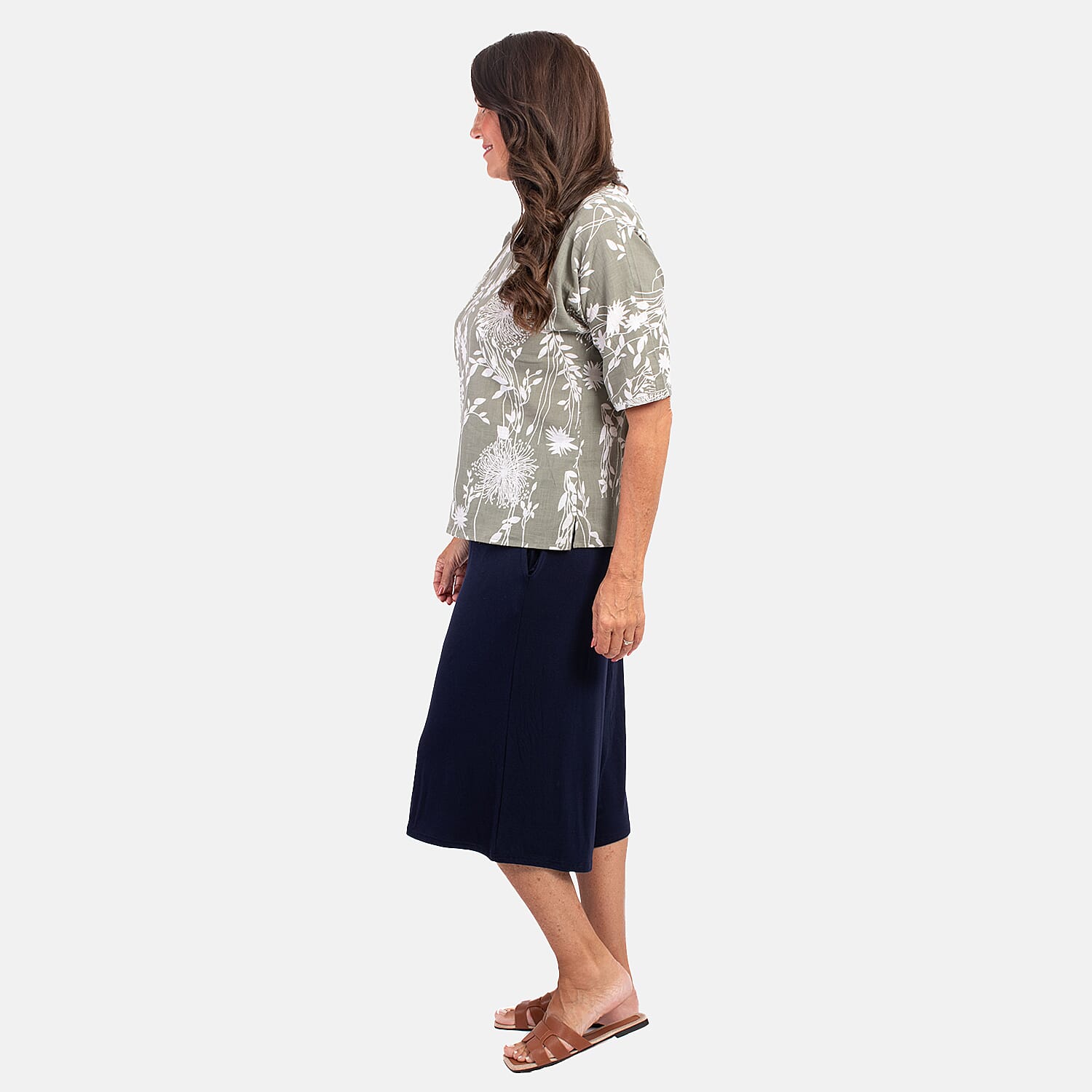 Cotton Woven Top (Size 1x1 cm) - Khaki