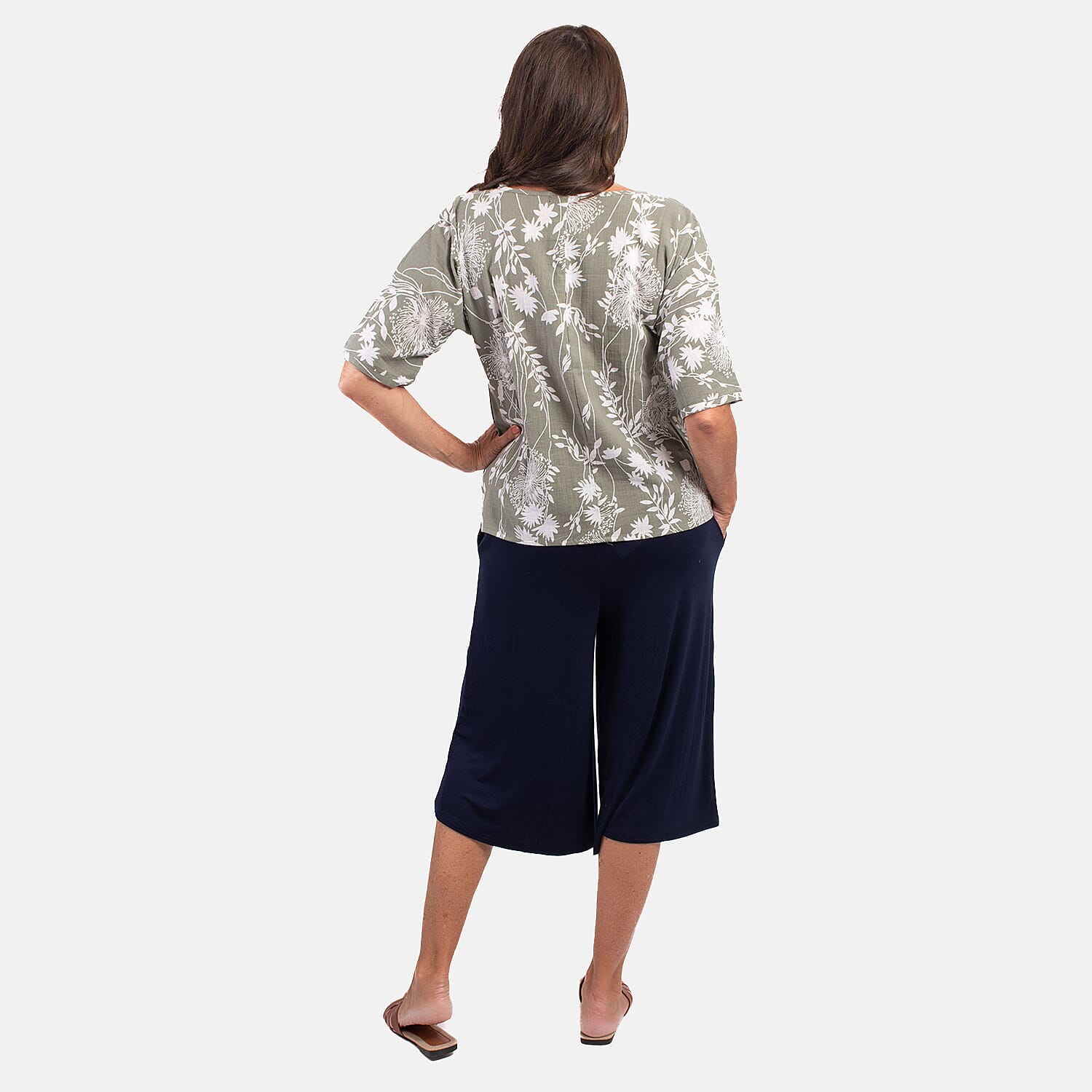 Cotton Woven Top (Size 1x1 cm) - Khaki