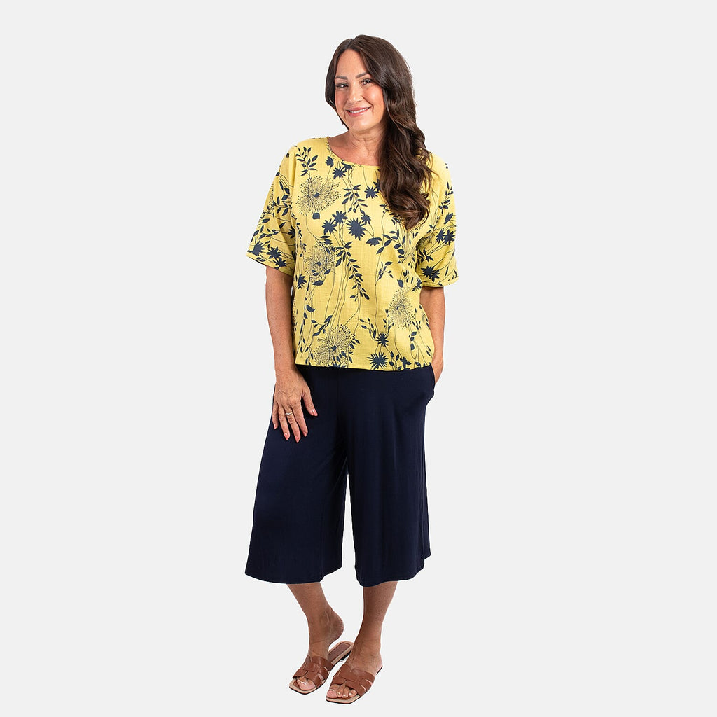 Cotton Woven Top (Size 1x1 cm) - Yellow