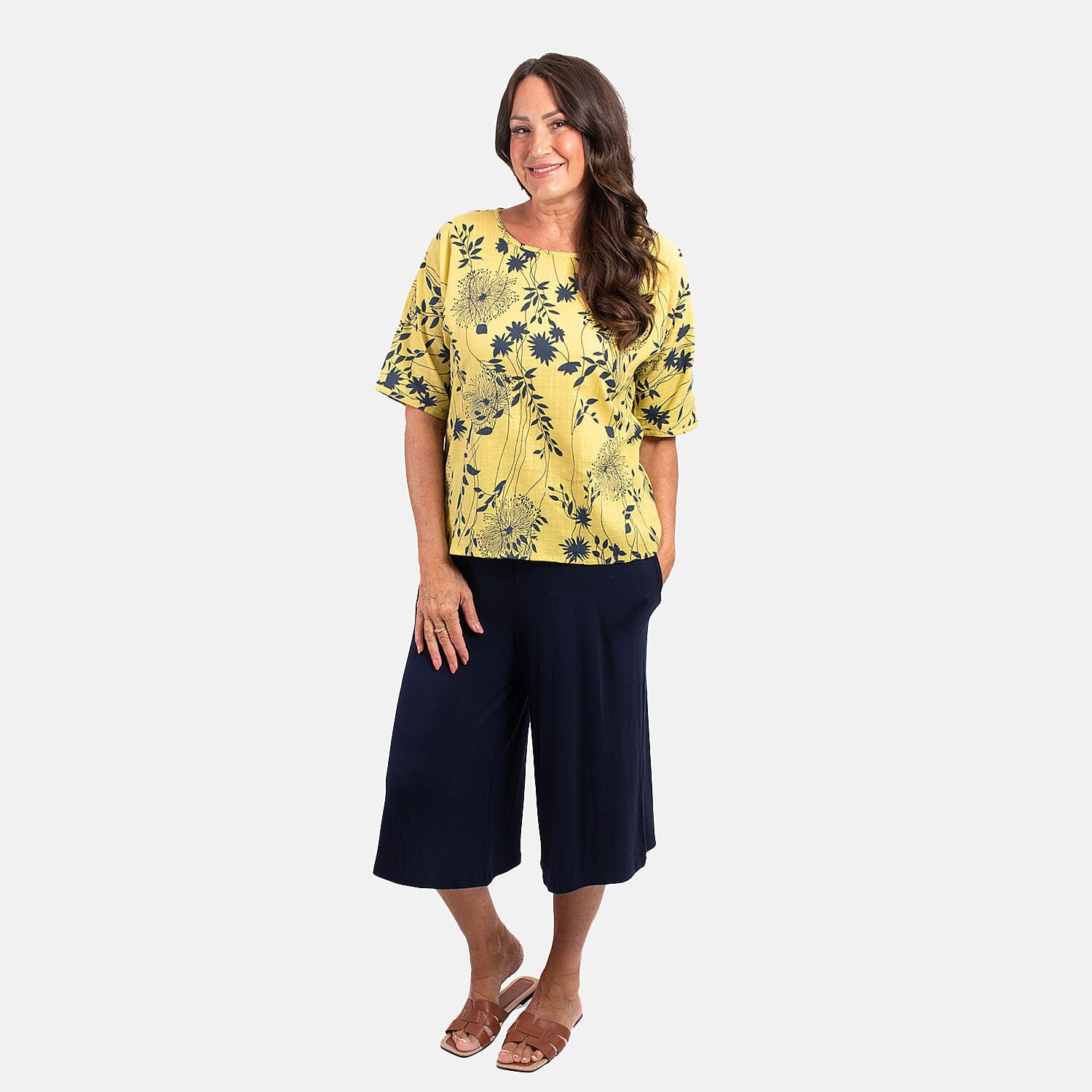 Cotton Woven Top (Size 1x1 cm) - Yellow