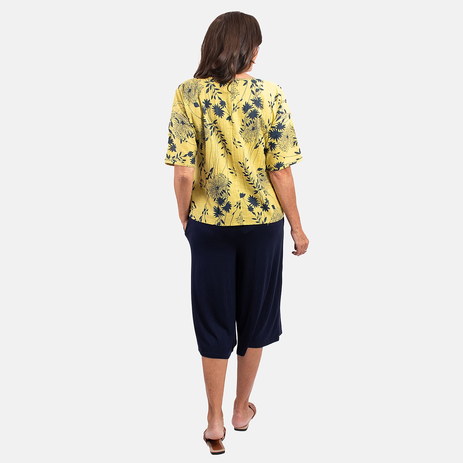 Cotton Woven Top (Size 1x1 cm) - Yellow