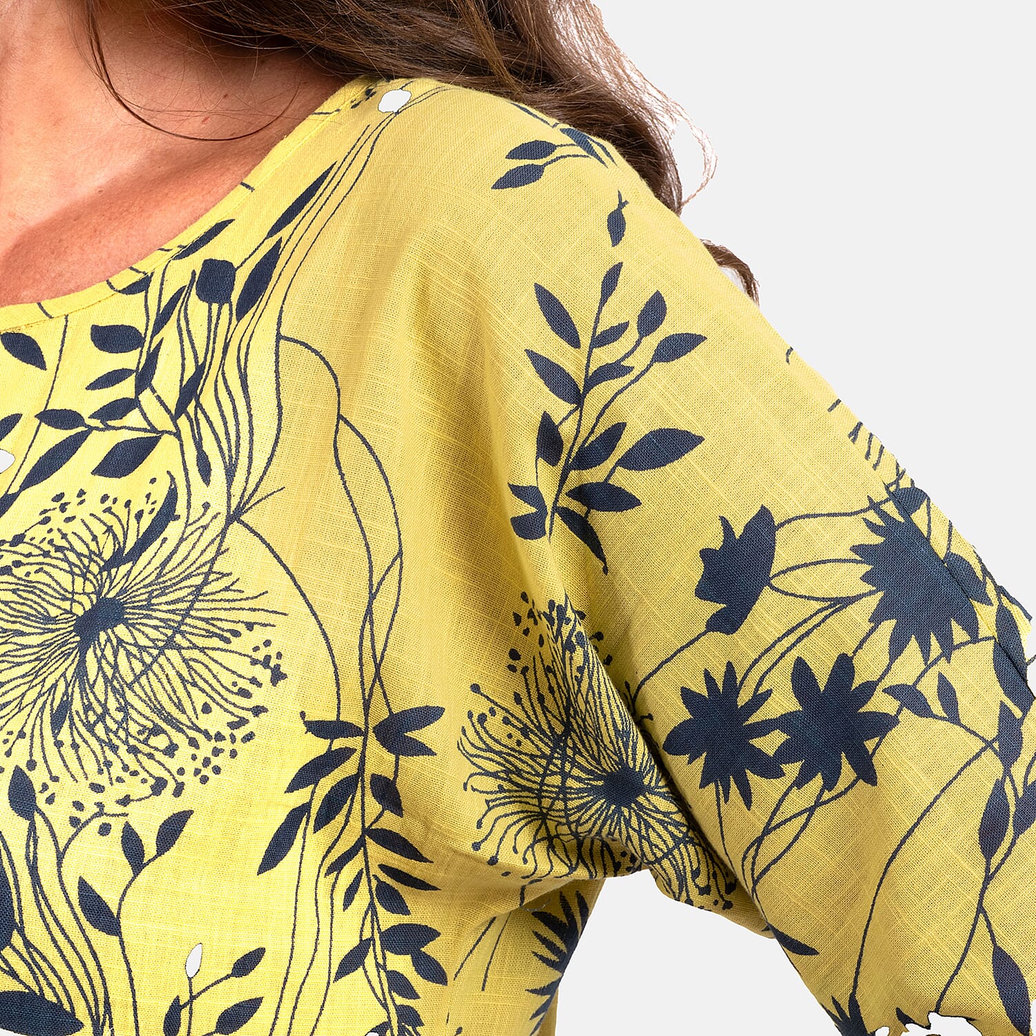 Cotton Woven Top (Size 1x1 cm) - Yellow