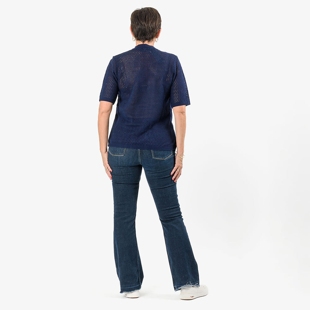 Sugar Crisp 2-In-1 Cardigan Top (Size L) - Navy