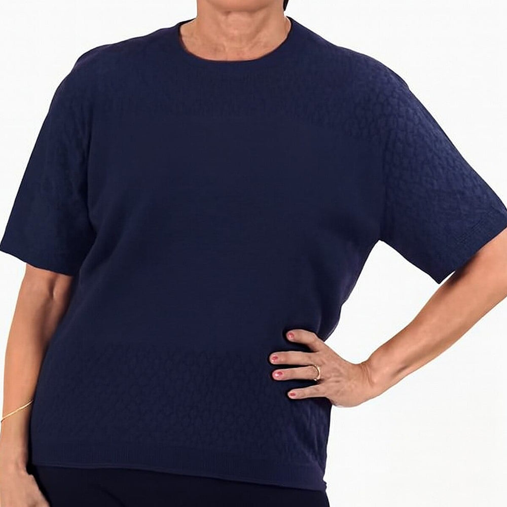 Sugar Crisp Short Sleeve Top (Size - L) - Navy