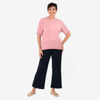 Sugar Crisp Short Sleeve Diamond Patten Top (Size L) - Pastel Pink