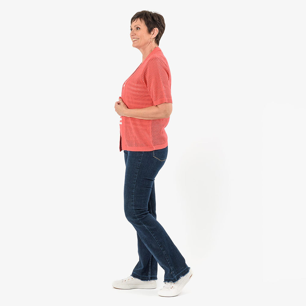 Sugar Crisp 2-In-1 Cardigan Top (Size S) - Coral