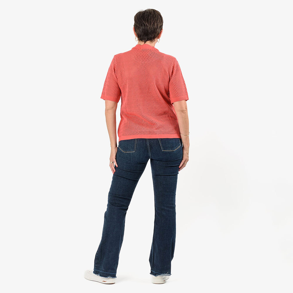 Sugar Crisp 2-In-1 Cardigan Top (Size S) - Coral