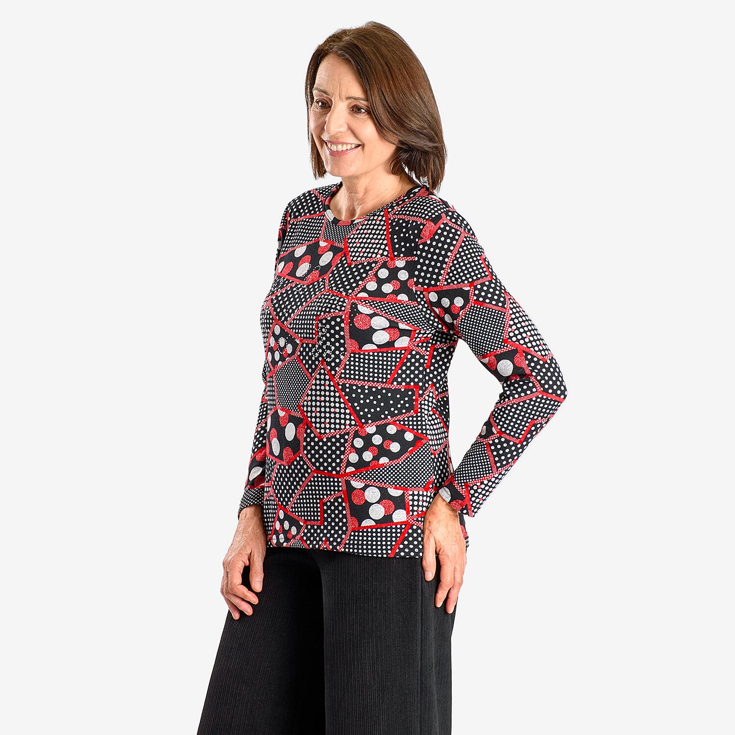 Sugar Crisp Full Sleeve Blouse (Size - L) - Red