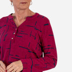 Sugar Crisp Granded Collar Blouse (Size S) - Wine
