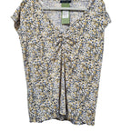 Sugar Crisp Polyester Woven Top (Size 12 to 14) - Yellow White