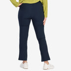 ITALIAN MADE - Sugar Crisp Ribbed Bootleg Trousers 27 Inch Leg (Size 12) - Navy