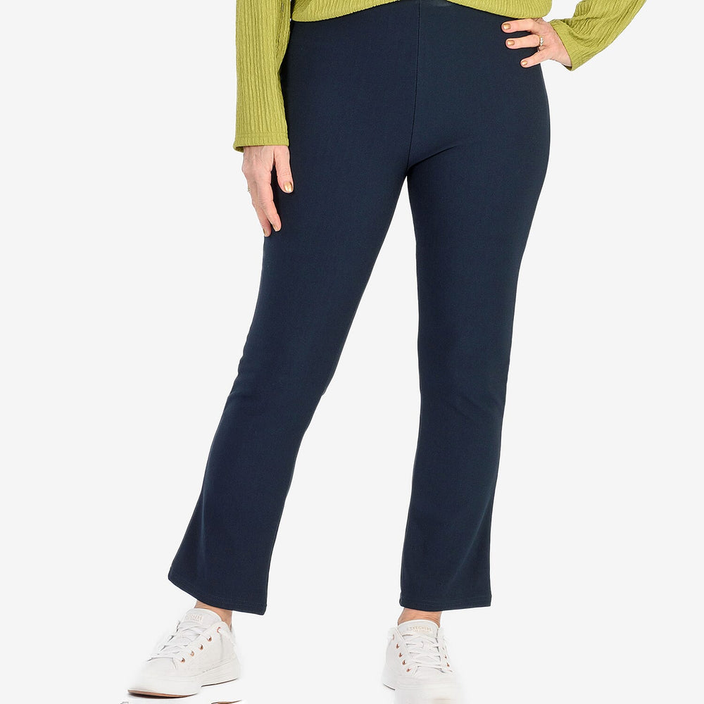 Sugar Crisp Ribbed Bootleg Trousers 27 Inch Leg (Size 18) - Navy