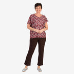 Sugar Crisp Ribbed Bootleg Trousers 27 Inch Leg (Size 22) - Brown