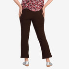 Sugar Crisp Ribbed Bootleg Trousers 27 Inch Leg (Size 22) - Brown