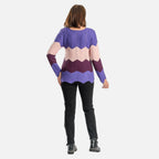 Sugar Crisp Knitted Cheveron Jumper (Size M-L) - Purple