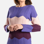 Sugar Crisp Knitted Cheveron Jumper (Size M-L) - Purple