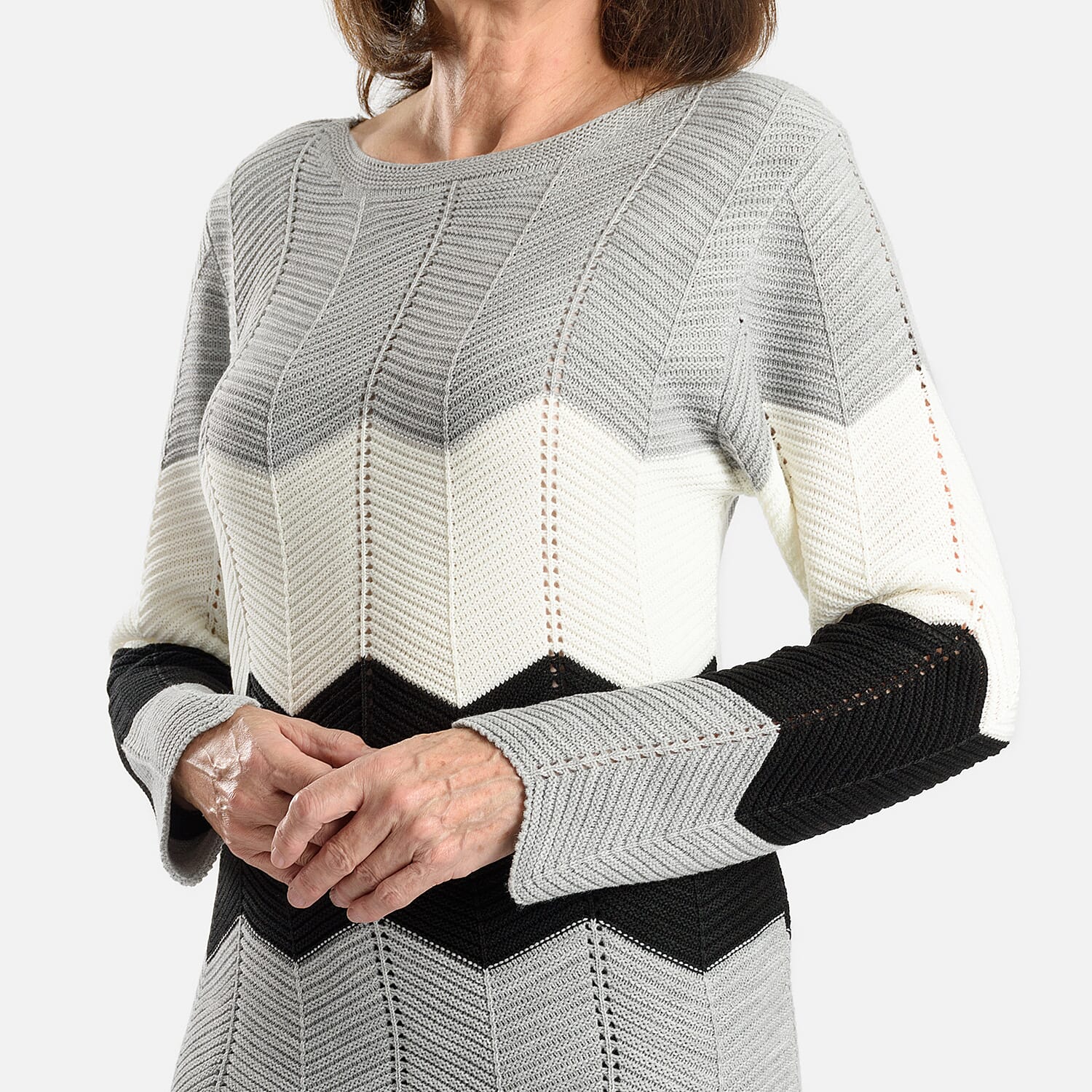 Sugar Crisp Acrylic Knitted Jumper (Size 1x1 cm) - Silver