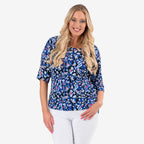 Sugar Crisp Knitted Top (Size - Large) - Blue
