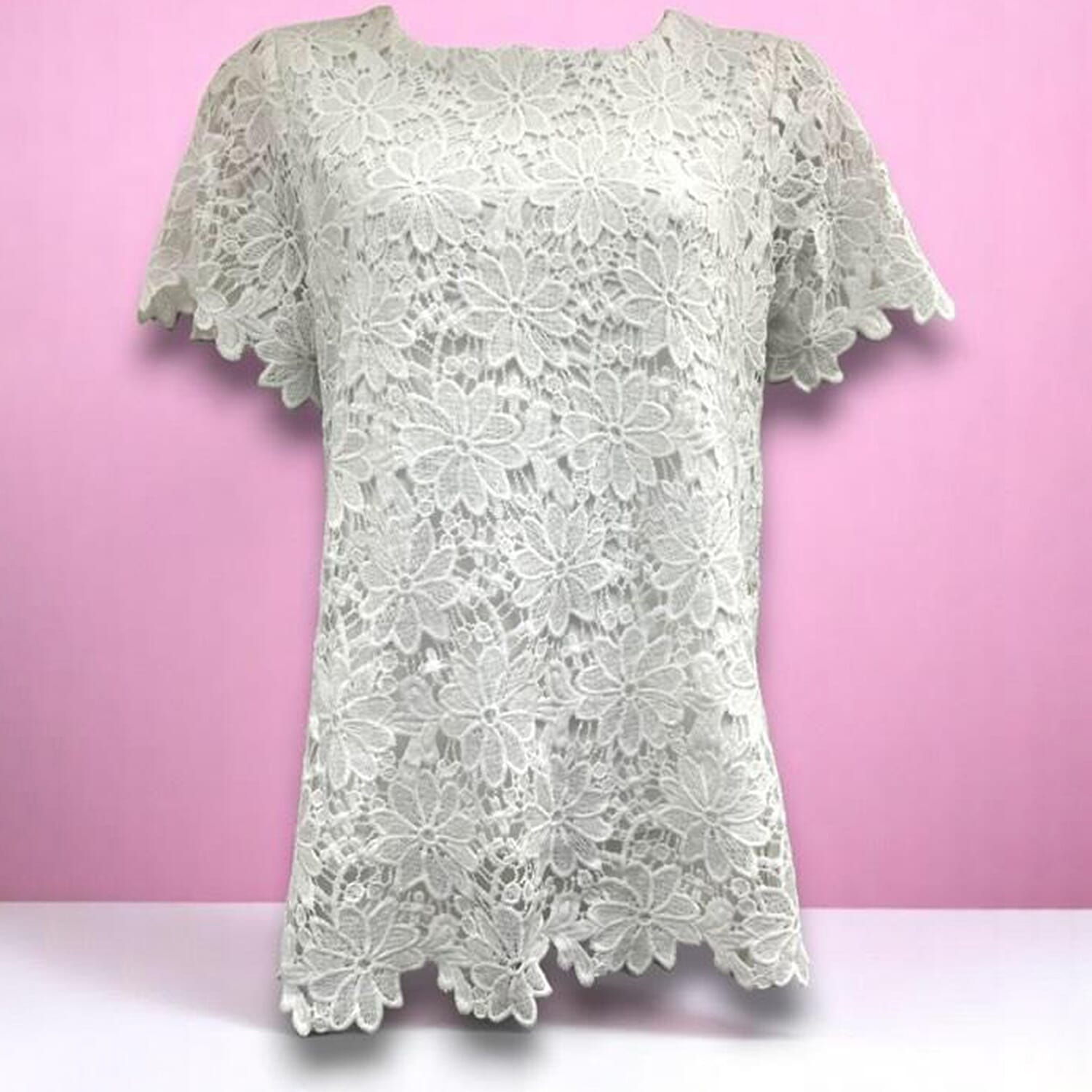 Sugar Crisp Knitted Top (Size - Large) - White