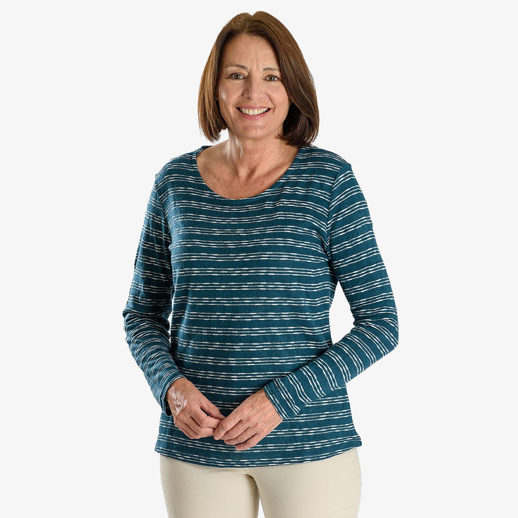 Sugar Crisp Full Sleeve Blouse (Size - L) - Teal