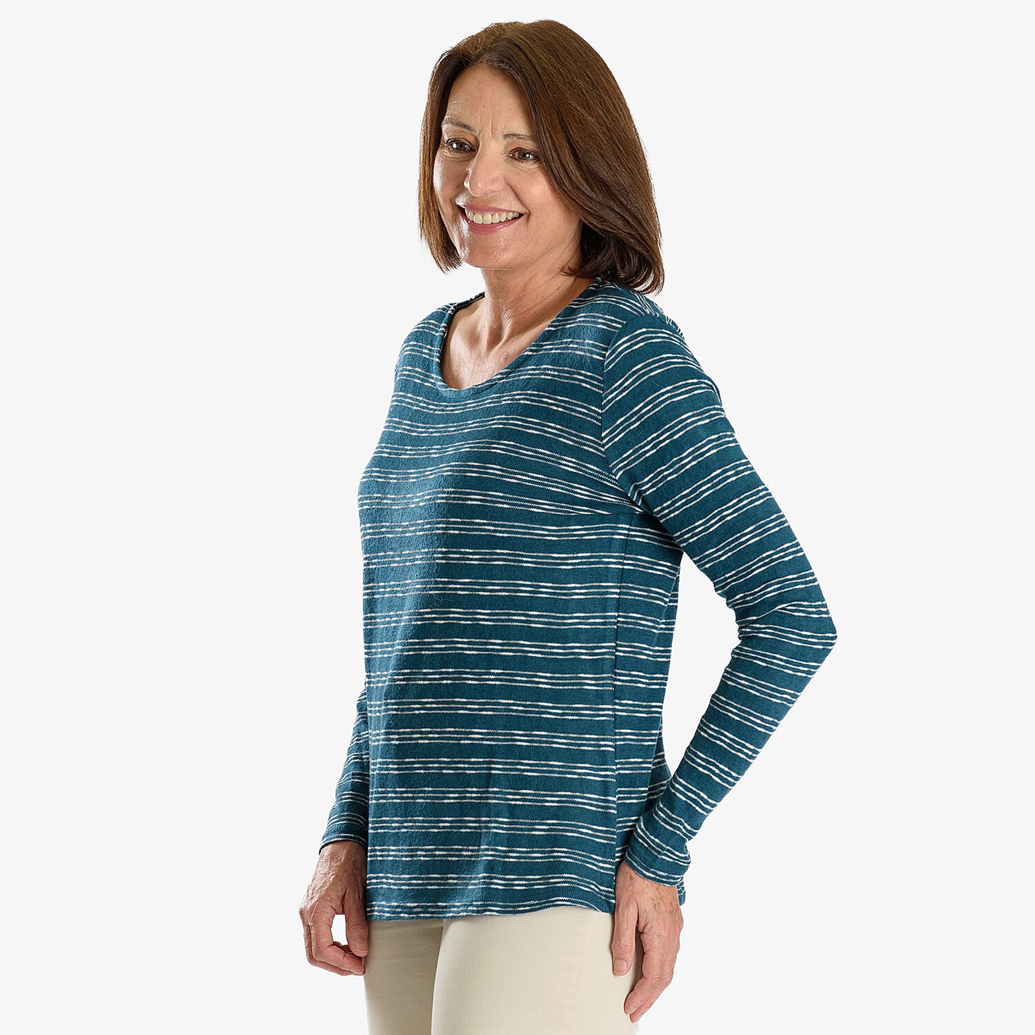 Sugar Crisp Full Sleeve Blouse (Size - L) - Teal