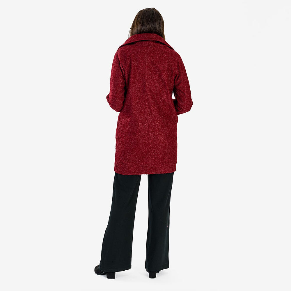 Sugar Crisp Made In Italy Four Button Boucle Coat With Pockets (One Size 8 to 22) - Mulberry