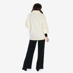 Sugar Crisp Made In Italy One Button Boucle Coat With Pockets (One Size) - Cream