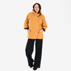 Sugar Crisp Made In Italy One Button Boucle Coat With Pockets (One Size) - Mustard