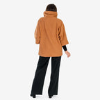 Sugar Crisp Made In Italy One Button Boucle Coat With Pockets (One Size 8 to 22) - Brown