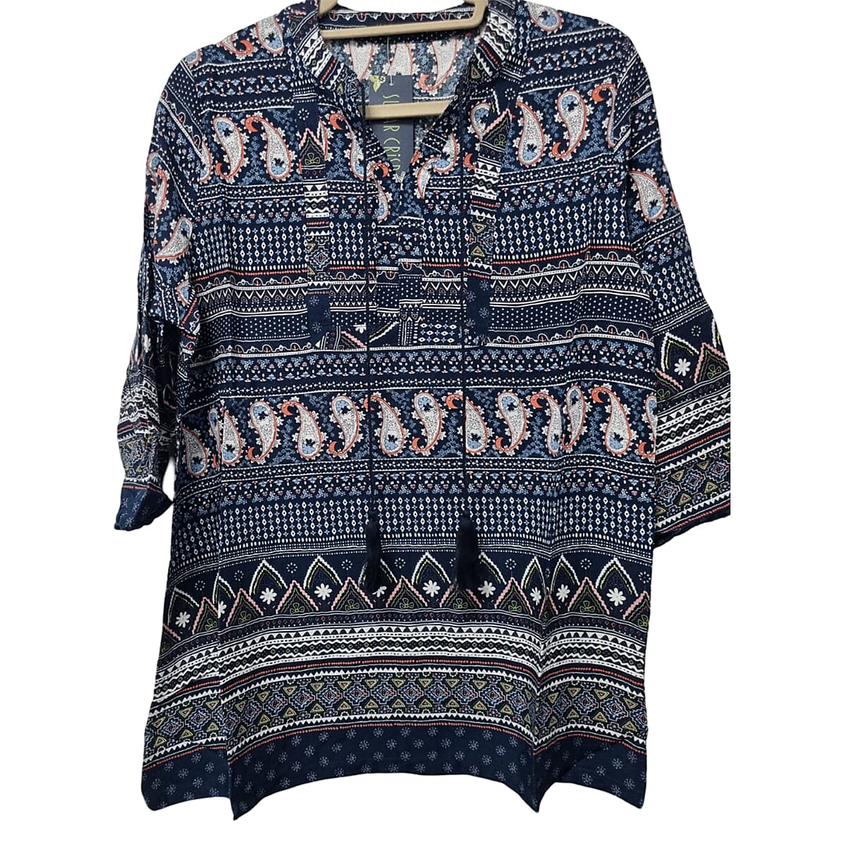 Sugar Crisp Polyester Knitted Tunic (Size 16 to 18) - Navy