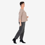 Sugar Crisp Ribbed Off-Shoulder Boat Neck Jumper (One Size, Upto 18) - Mocha