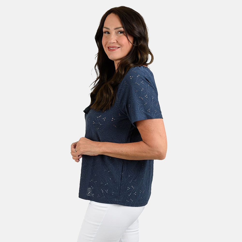 Polyester Top (Size 1x1 cm) - Navy