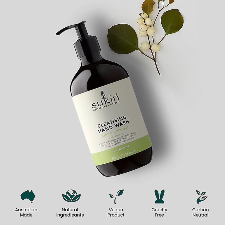 Sukin-Cleansing Hand Wash Lime - Coconut Handwash - 500ml