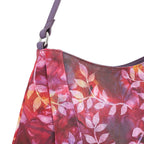 SUKRITI 100% Genuine Leather Tie Dye Leaves Print Hobo Shoulder Bag - Purple