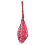 SUKRITI 100% Genuine Leather Tie Dye Floral Print Hobo Shoulder Bag - Red